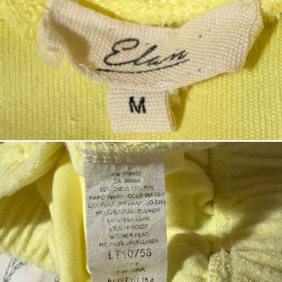 Elan Lenon Custard Yellow Cropped Terry Top Beach Top M - Picture 11 of 12